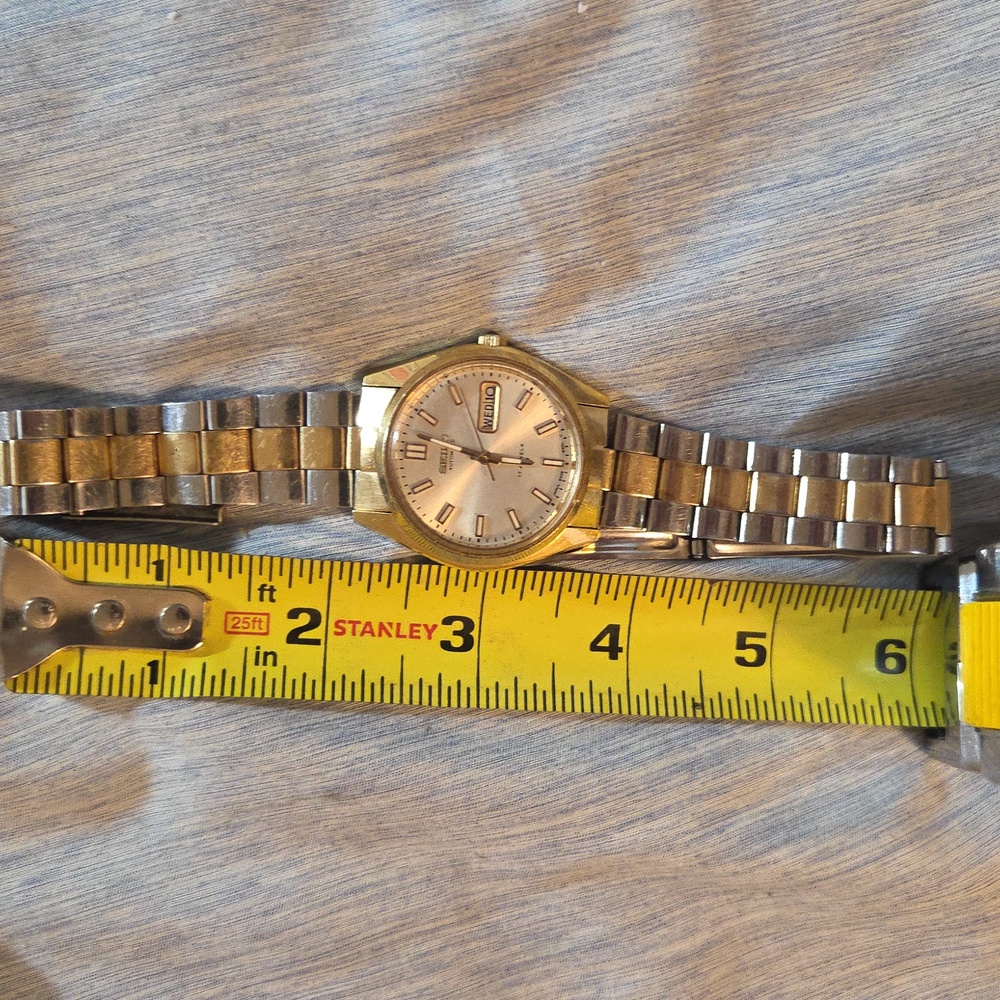 Vintage Seiko self winding gold and silver watch - Picture 5 of 7